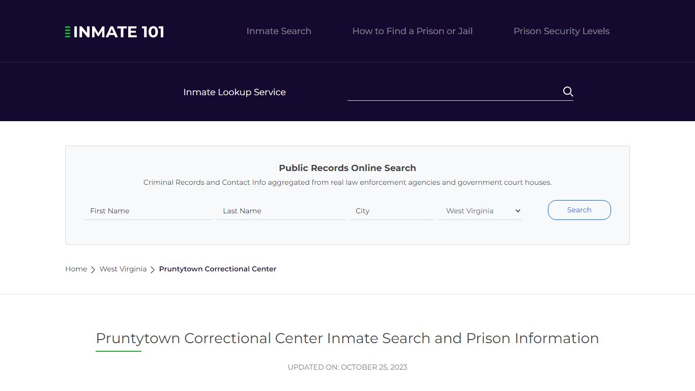 Pruntytown Correctional Center Inmate Search, Visitation, Phone no ...